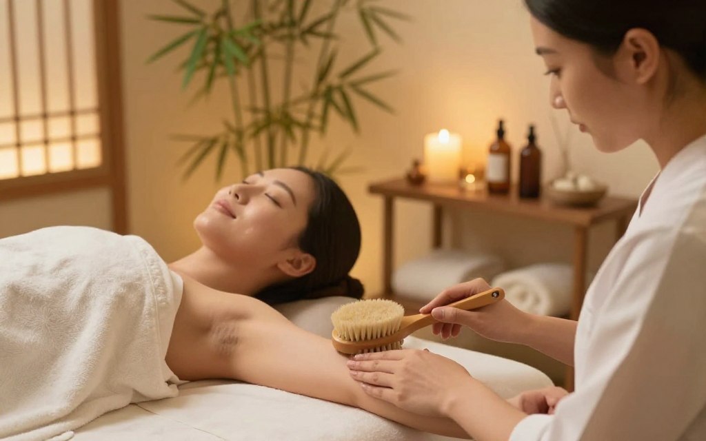 Masaż i peeling mechaniczny szczotką