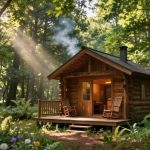 szałas w lesie